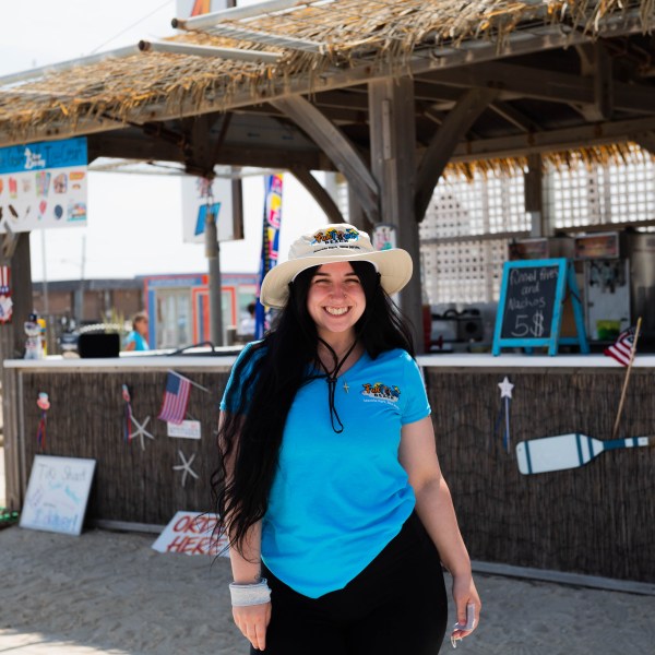 a person standing in front of a building